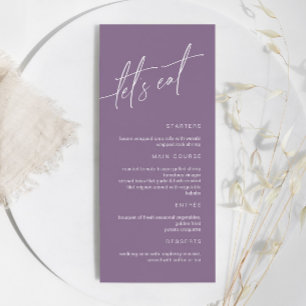 Menu Mariage minimaliste Dusty Purple