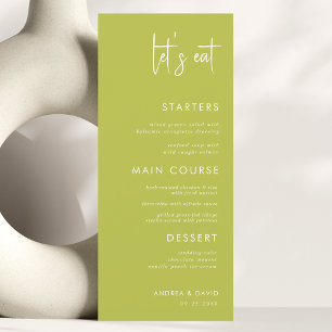 Menu Mariage Minimaliste Écriture Moderne Manger B