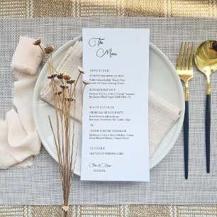 Menu Mariage minimaliste Élégant