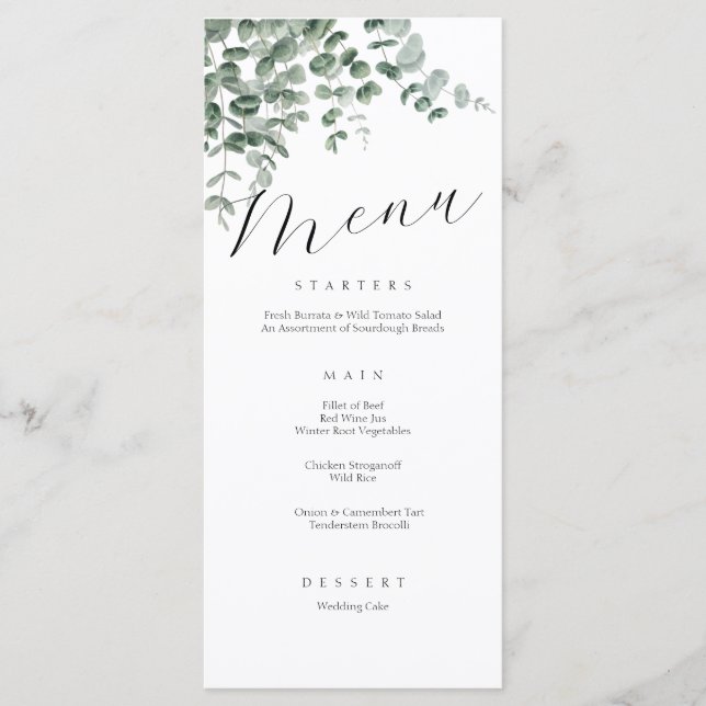 Menu Mariage minimaliste Élégant Simple Calligraph (Devant)