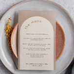 Menu Mariage minimaliste Géométrique Sable Beige A<br><div class="desc">Ce menu mariage moderne avec une police minimale est parfait pour un mariage moderne, un mariage minimal ou toute autre célébration. Cette modèle de menu est composée d'un arrière - plan et d'une arche en blanc crème et de sable beige. Tous les éléments de texte et les couleurs de cette...</div>