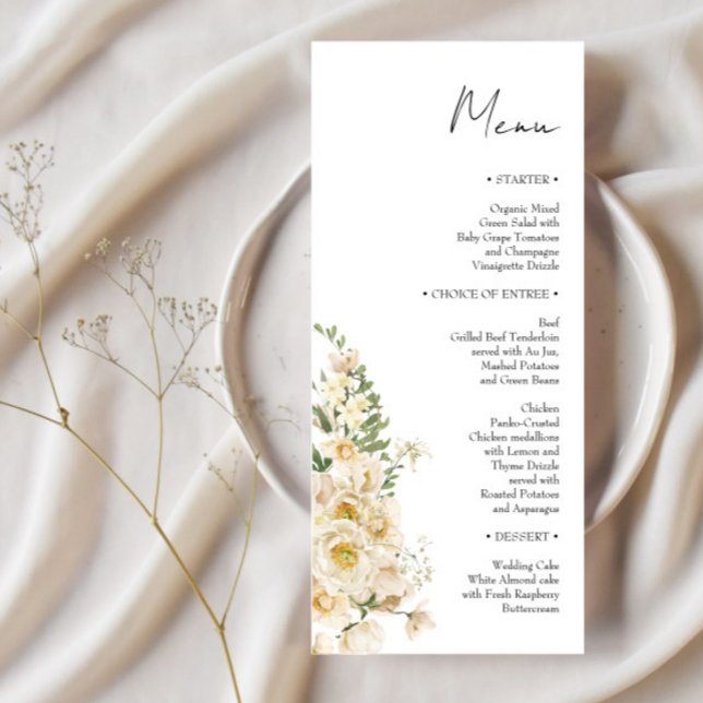Menu Mariage minimaliste Ivory Bliss (Créateur téléchargé)