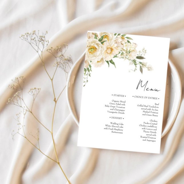 Menu Mariage minimaliste Ivory Bliss (Créateur téléchargé)