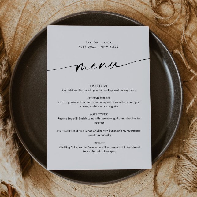 Menu Mariage minimaliste KAIA (Créateur téléchargé)