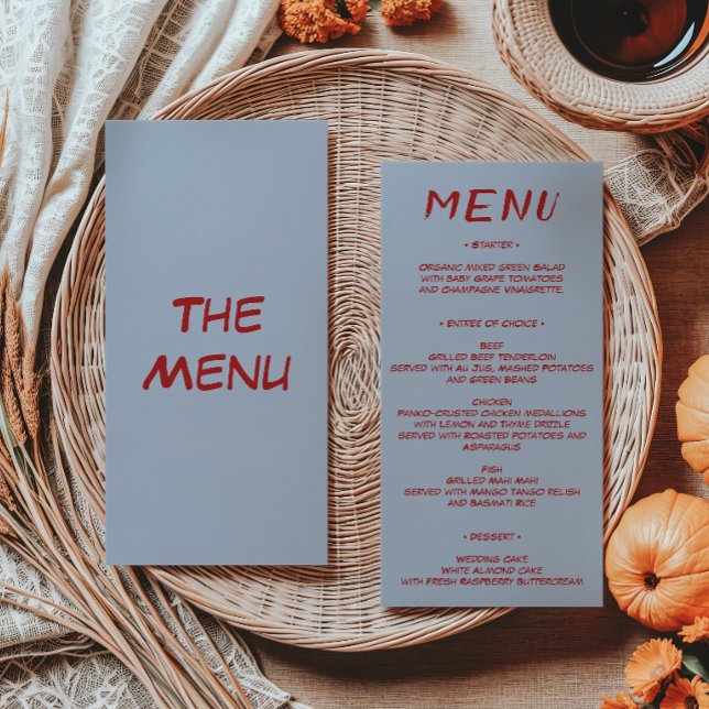 Menu Mariage Minimaliste Moderne (Créateur téléchargé)