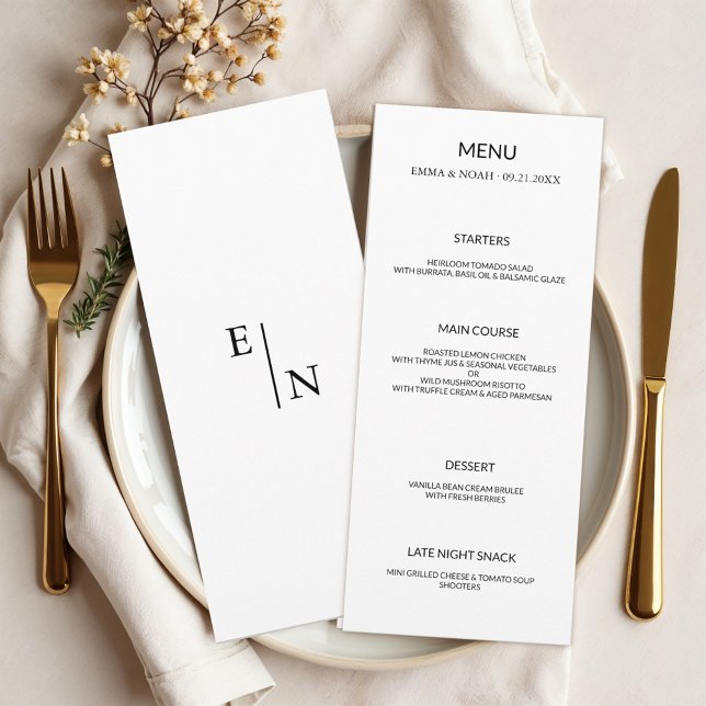 Menu Mariage minimaliste moderne (Créateur téléchargé)