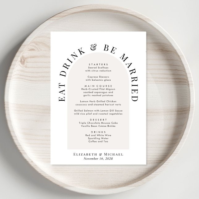 Menu Mariage minimaliste moderne Arch (Créateur téléchargé)