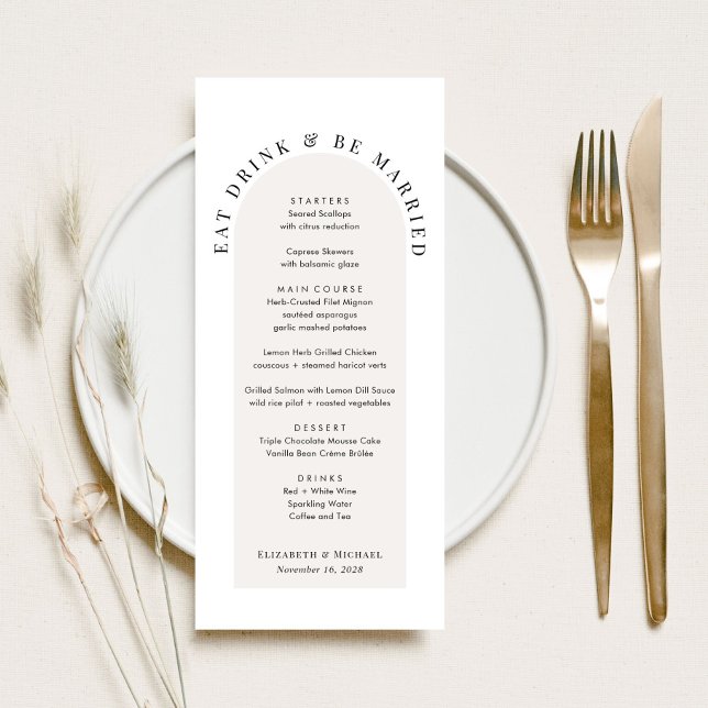 Menu Mariage Minimaliste Moderne Arch (Créateur téléchargé)