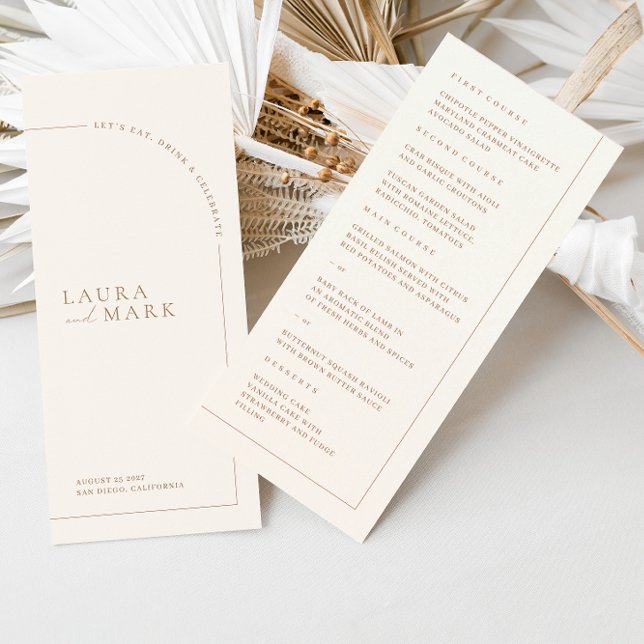 Menu Mariage minimaliste moderne Boho Arch (Créateur téléchargé)