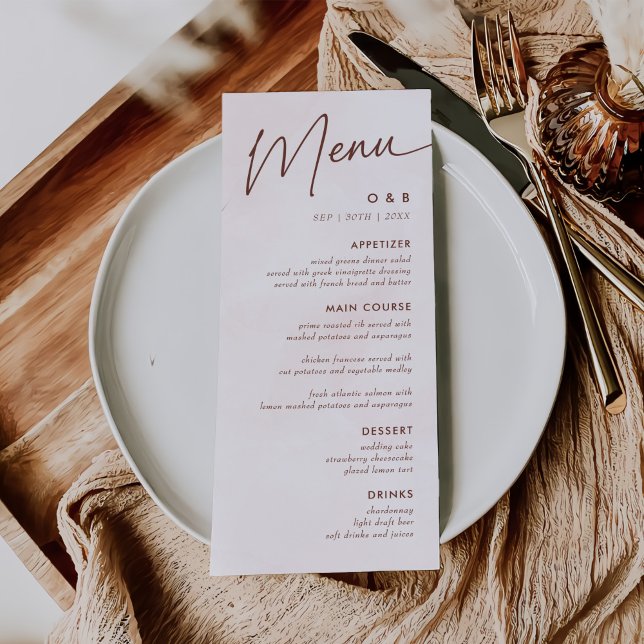 Menu Mariage minimaliste moderne élégant (Créateur téléchargé)