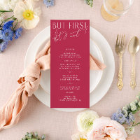 Menu Mariage minimaliste moderne Magenta lumineux