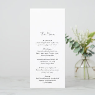 Menu Mariage minimaliste noir et blanc moderne