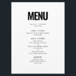 Menu Mariage minimaliste simple<br><div class="desc">Optez pour un design noir et blanc simple mais frappant pour votre papeterie mariage. Ce style moderne et élégant conviendra à tous les couples. Entièrement personnalisable,  vous pouvez facilement changer les couleurs du texte ou de l'arrière - plan à votre goût.</div>