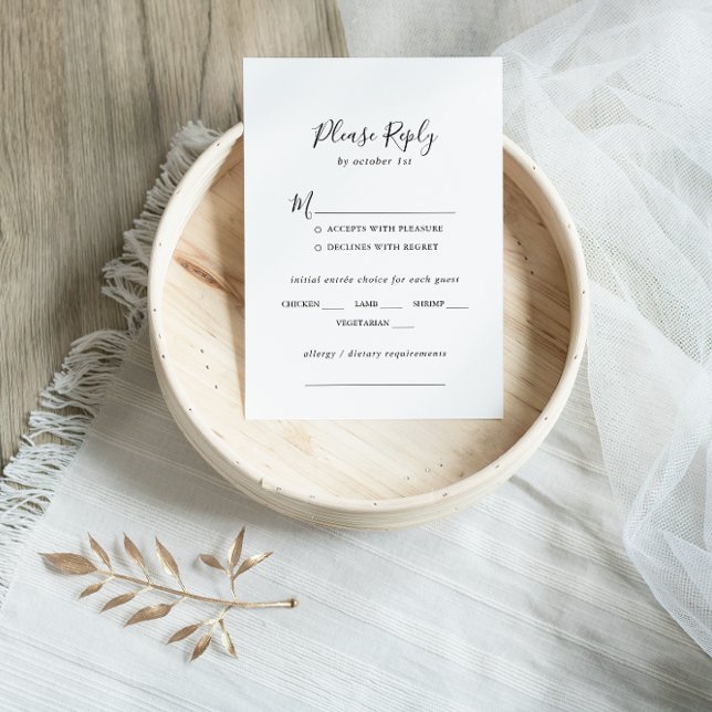 Menu Mariage minimaliste simple Choix RSVP (Créateur téléchargé)