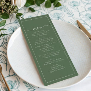 Menu Mariage Moderne au Thème de la Côte Verte et Palmi