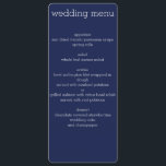 Menu Mariage moderne bleu marine<br><div class="desc">Menu mariage moderne bleu marine invitations personnalisées avec texte personnalisable</div>