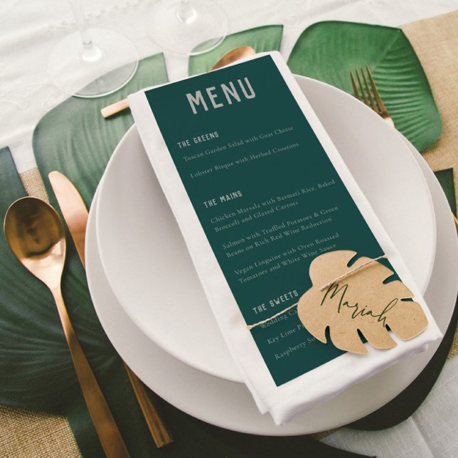 Menu Mariage moderne Boho Arch Green Grey Typographie (Créateur téléchargé)