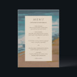 Menu Mariage Moderne Chic Côté Mer Abstrait<br><div class="desc">Menu de mariage moderne avec votre menu de dîner sur un fond côtier abstrait.</div>