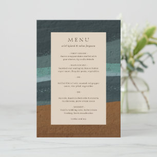 Menu Mariage Moderne Chic et Abstrait au Bord de la Mer