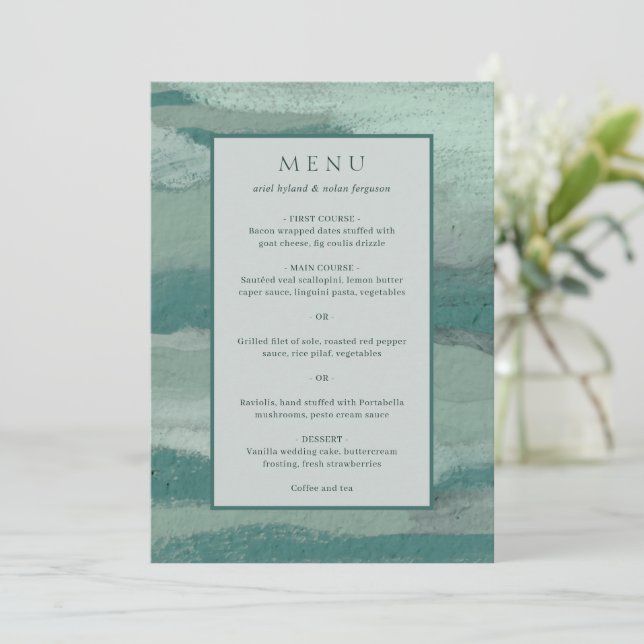 Menu Mariage Moderne Chic et Abstrait sur le Thème de l (Debout devant)