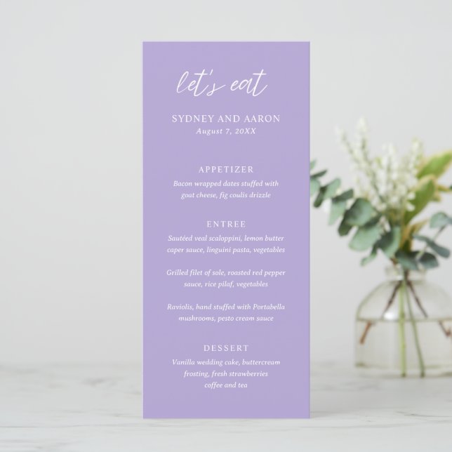 Menu Mariage Moderne de Sydney Lavender (Debout devant)