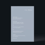 Menu Mariage moderne élégant Dusty Blue<br><div class="desc">Menu de mariage moderne au design simple mais élégant.</div>