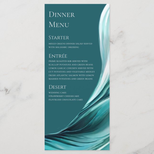 Menu mariage-Moderne Emerald Green- (Devant)