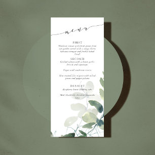 Menu Mariage moderne Eucalyptus Botanique Personnalisé