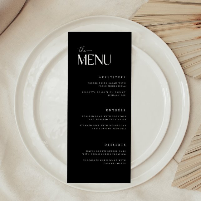 Menu Mariage Moderne Gras Noir (Créateur téléchargé)
