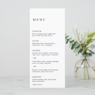 Menu Mariage moderne minimaliste noir et blanc