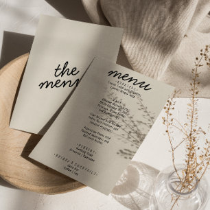 Menu Mariage moderne moderne tendance Retro Black Cream