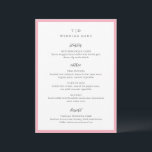 Menu Mariage Moderne Monogramme Rose Élégant<br><div class="desc">Menus de mariage modernes présentant un design épuré avec des polices serif et script.</div>