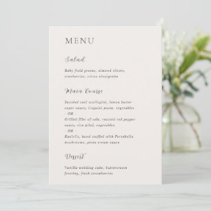 Menu Mariage Moderne Neutre et Élégant