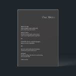 Menu Mariage Moderne Noir Élégant<br><div class="desc">Menu de mariage moderne avec un design simple mais élégant.</div>