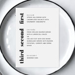 Menu Mariage moderne noir et blanc épuré minimaliste<br><div class="desc">Mariage moderne noir et blanc épuré minimaliste Menu. Convient pour l'anniversaire,  l'anniversaire et toute autre fête. Veuillez me contacter si vous avez besoin d'autres articles.</div>