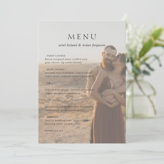 Menu Mariage Moderne Photo Propre (Debout devant)