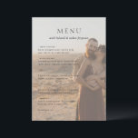Menu Mariage Moderne Photo Propre<br><div class="desc">Menu de mariage moderne présentant un design simple et élégant sur deux de vos photos préférées.</div>