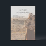 Menu Mariage Moderne Photo Propre<br><div class="desc">Menu de mariage moderne présentant un design simple et élégant sur deux de vos photos préférées.</div>