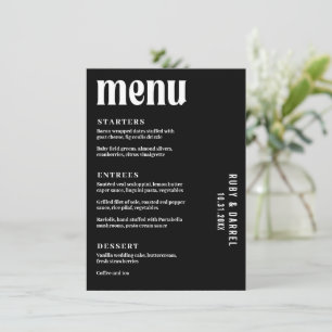 Menu Mariage Moderne Ruby Black