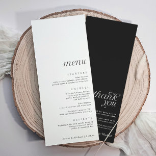 Menu Mariage moderne simple élégant avec Merci