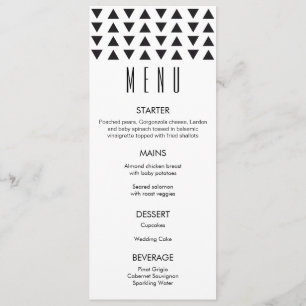 Menu Mariage moderne Triangles