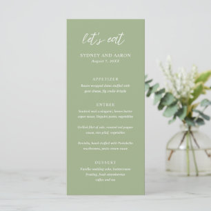Menu Mariage Moderne Vert Sauge Sydney