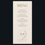 Menu Mariage monogramme de tonalité de la terre à couro<br><div class="desc">Découvrez la beauté de la simplicité grâce à notre menu mariage "Minuscule Monogramme de tonus de Terre à couronne de fleurs". Cette carte de menu sobre et élégante apporte une touche de charme naturel à vos tables mariages. Wreath florale minimale : La pièce maîtresse de ce menu est une courge...</div>