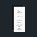 Menu Mariage monogramme minimaliste de plage Starfish<br><div class="desc">Un design minimaliste de monogramme de mariage d'étoiles de mer tropicale. Un design simple qui utilise un croquis d'une étoile de mer pour créer un monogramme classique élégant. Une charmante décoration de plage tropicale en noir et blanc avec une typographie de script classe. Un élégant design de carte de menu...</div>