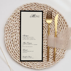 Menu Mariage Monogramme minimaliste moderne