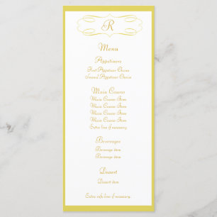 Menu Mariage Monogramme Or