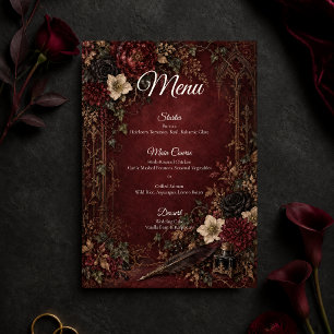 Menu Mariage Moody Gothic Dark Academia