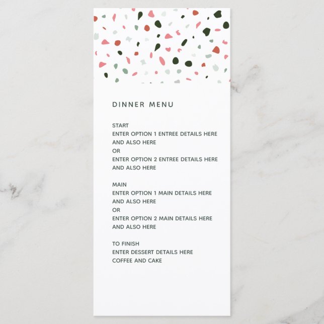 Menu Mariage Motif Terrazzo moderne (Devant)