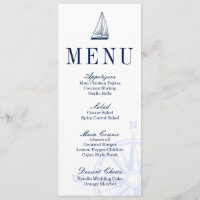 Menu Mariage Nautical Sailboat