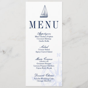Menu Mariage Nautical Sailboat